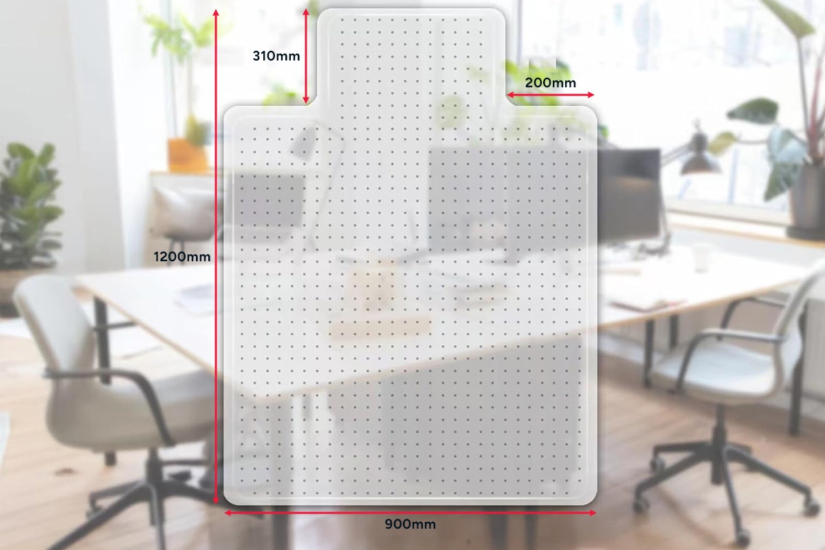 Ergolux Heavy Duty Office Chair Mat for 10mm Carpet (900 x 1200mm)