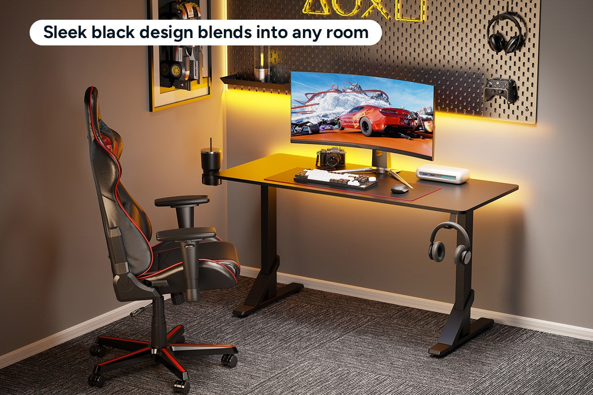 Ergolux Heavy Duty Height Adjustable Desk 136cm x 60cm (Black)