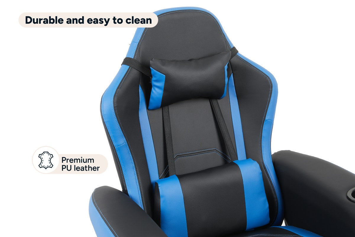 Ergolux Hotshot Recliner Gaming Office Chair (Black/Blue)