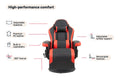Ergolux Hotshot Recliner Gaming Office Chair (Black/Red)