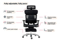 Ergolux Pro Max Ergonomic Mesh Office Chair with Footrest (Black)