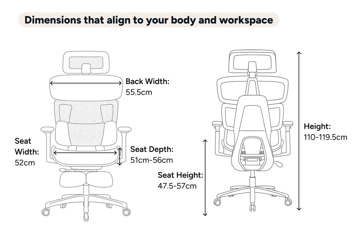 Ergolux Pro Max Ergonomic Mesh Office Chair with Footrest (Black)