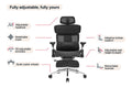 Ergolux Pro Max Ergonomic Mesh Office Chair with Footrest (Black)