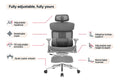 Ergolux Pro Max Ergonomic Mesh Office Chair with Footrest (Grey)