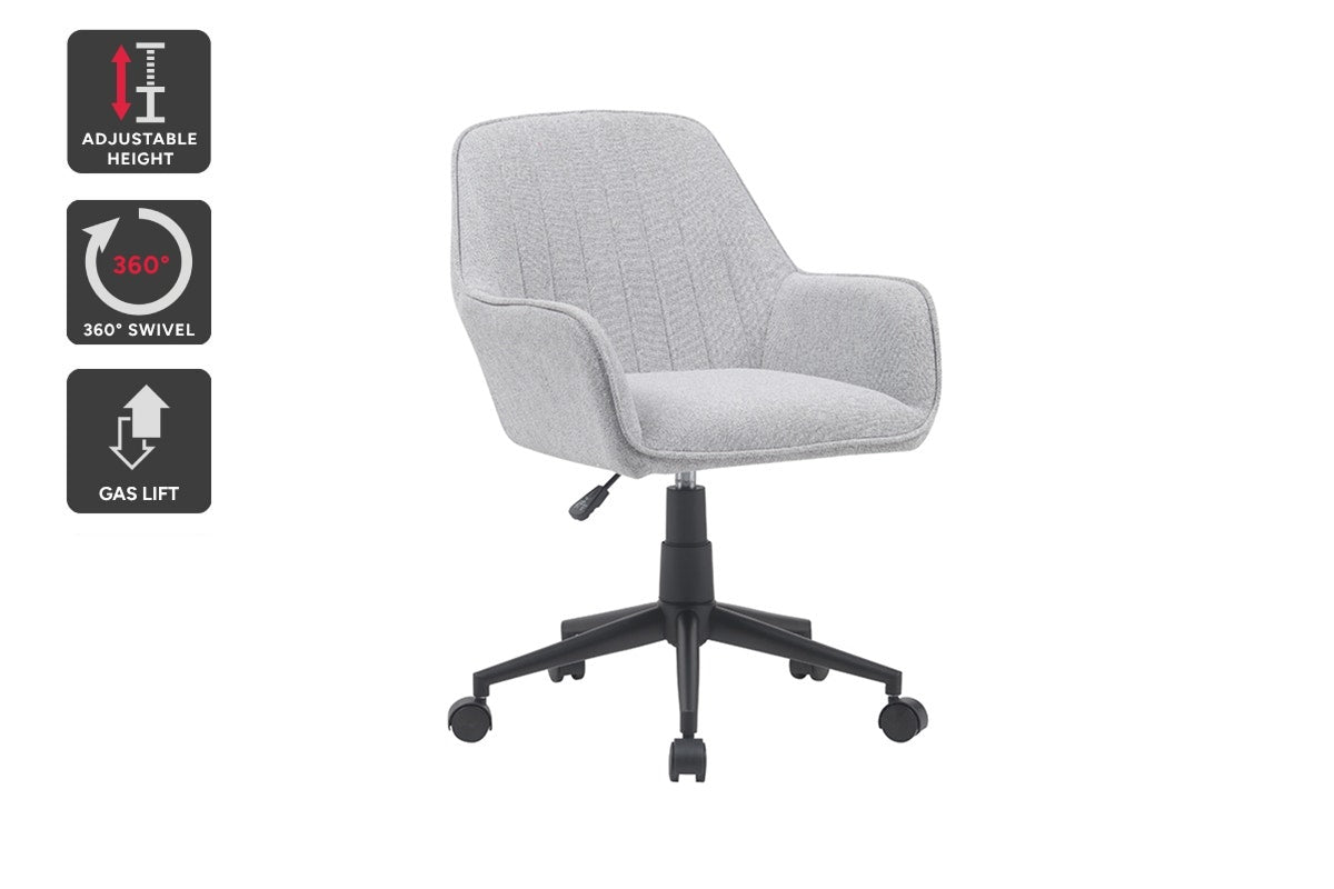 Ovela Milly Fabric Office Chair (Grey/Black)