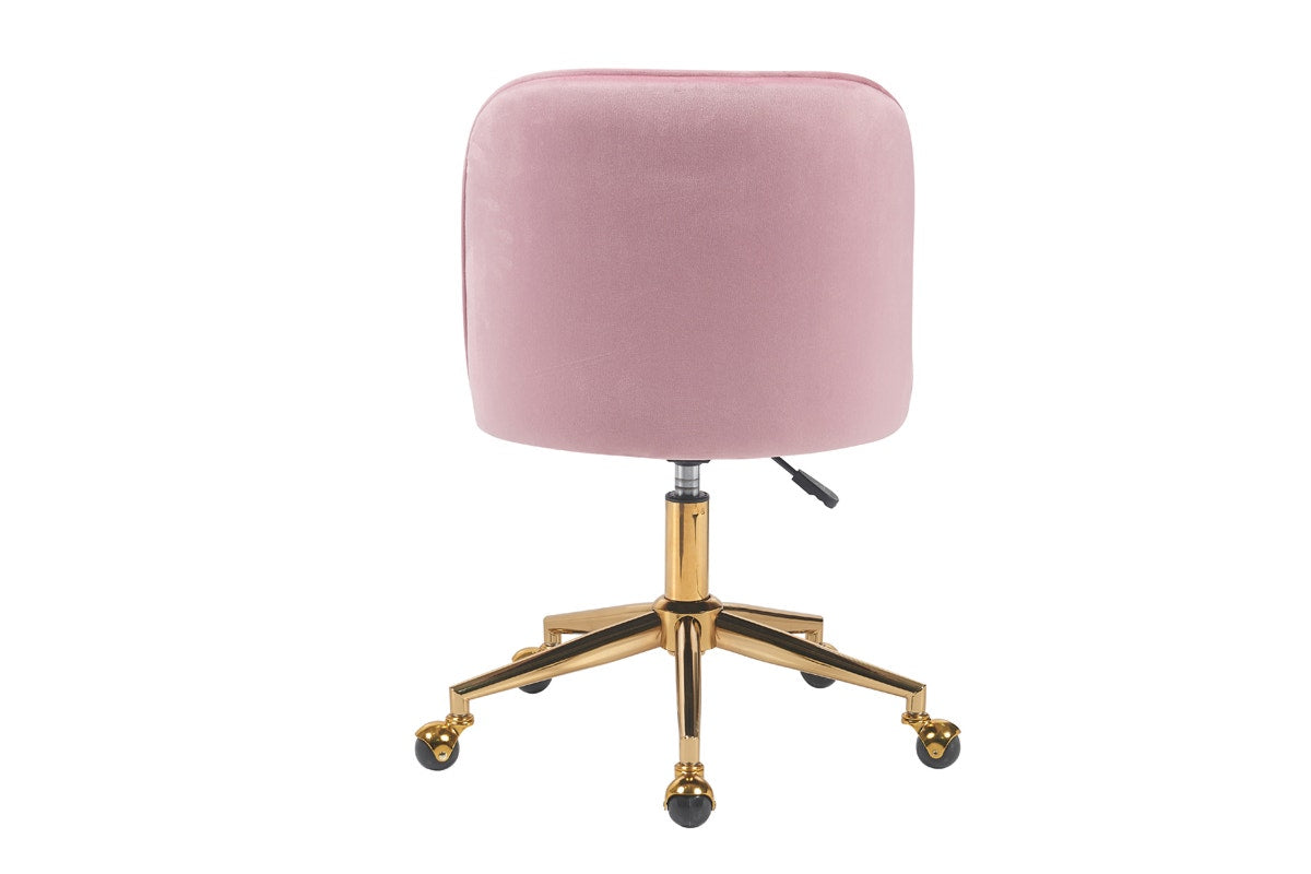 Ovela Monty Velvet Office Chair (Blush)