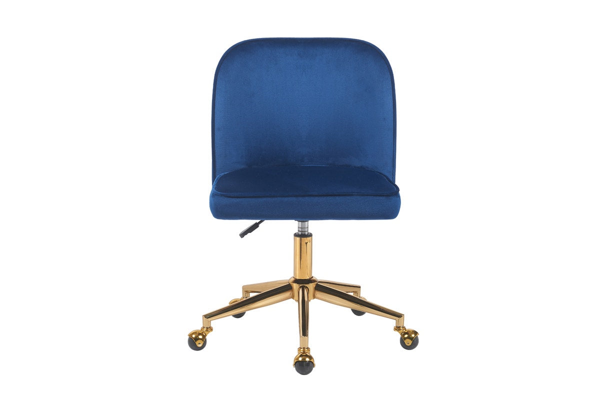 Ovela Monty Velvet Office Chair (Navy)