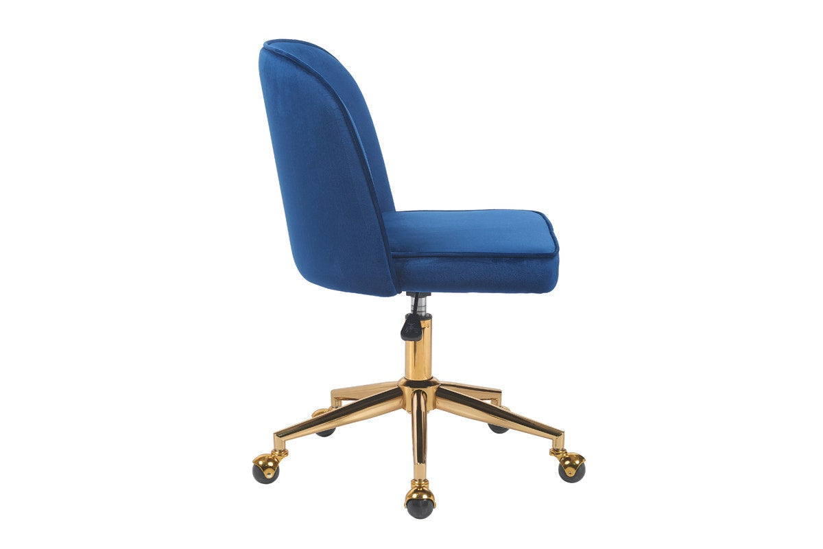 Ovela Monty Velvet Office Chair (Navy)