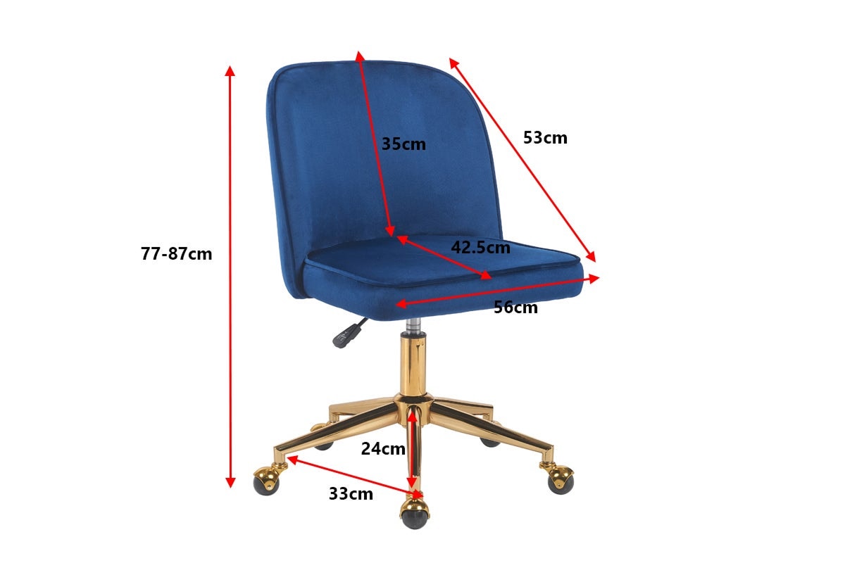 Ovela Monty Velvet Office Chair (Navy)