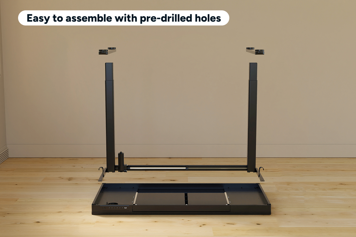 Ergolux Electric Standing Desk with Drawer 120 x 60cm (Black/Black)