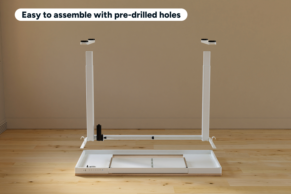 Ergolux Electric Standing Desk with Drawer 120 x 60cm (Oak/White)