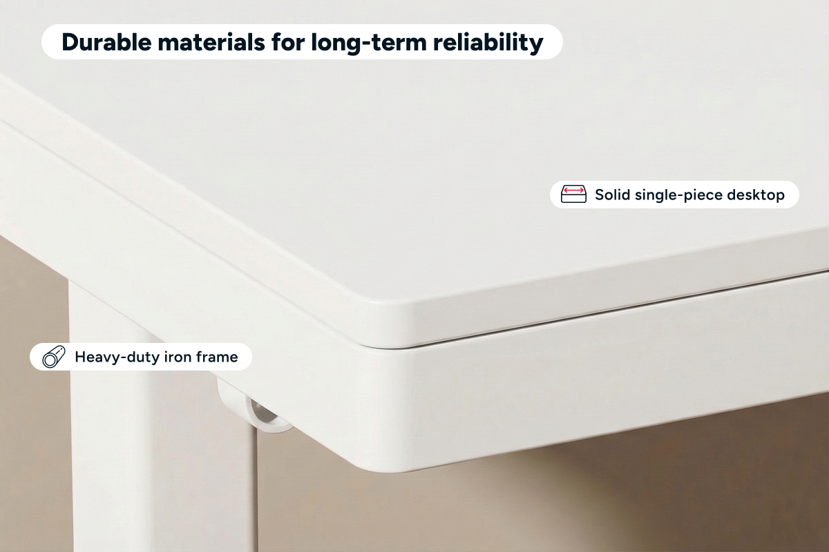 Ergolux Electric Standing Desk with Drawer 120 x 60cm (White/White)