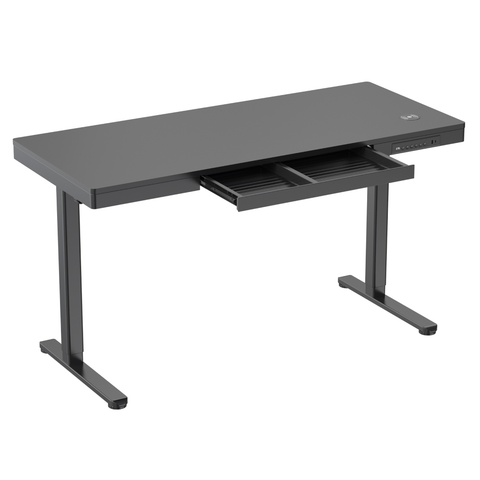 Ergolux Electric Standing Desk with Drawer 140 x 60cm (Black/Black)