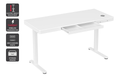 Ergolux Electric Standing Desk with Drawer 140 x 60cm (White/White)