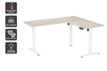 Ergolux Electric L-Shaped Dual-Motor Standing Desk 160 x 140cm (Oak/White)