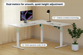 Ergolux Electric L-Shaped Dual-Motor Standing Desk 160 x 140cm (White/White)