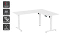 Ergolux Electric L-Shaped Dual-Motor Standing Desk 160 x 140cm (White/White)