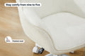 Ovela Teddy Boucle Office Chair (Cream/White)