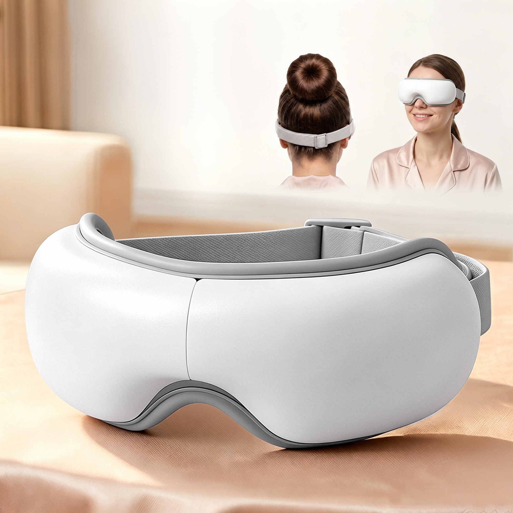 Livemor Foldable Heated Eye Massager with Bluetooth Air Compression and Vibration