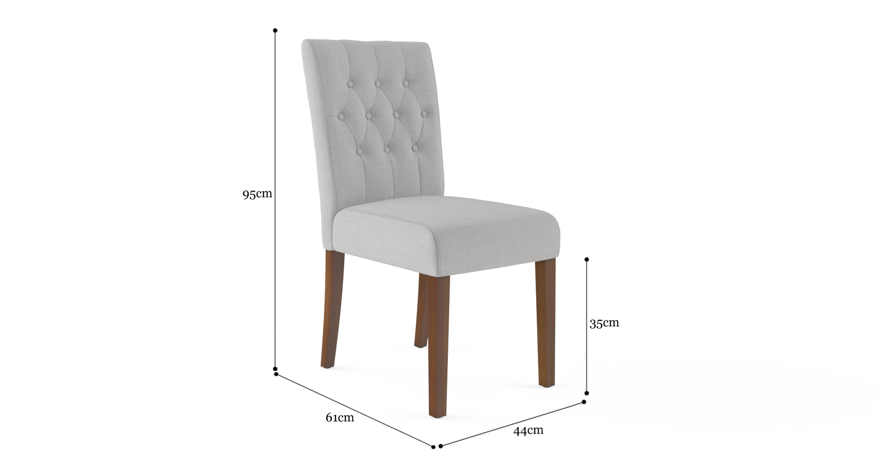 Set of 2 Brosa Espen Dining Chairs - Cloud Grey/Dark Brown - SuperSaverAU - view 7