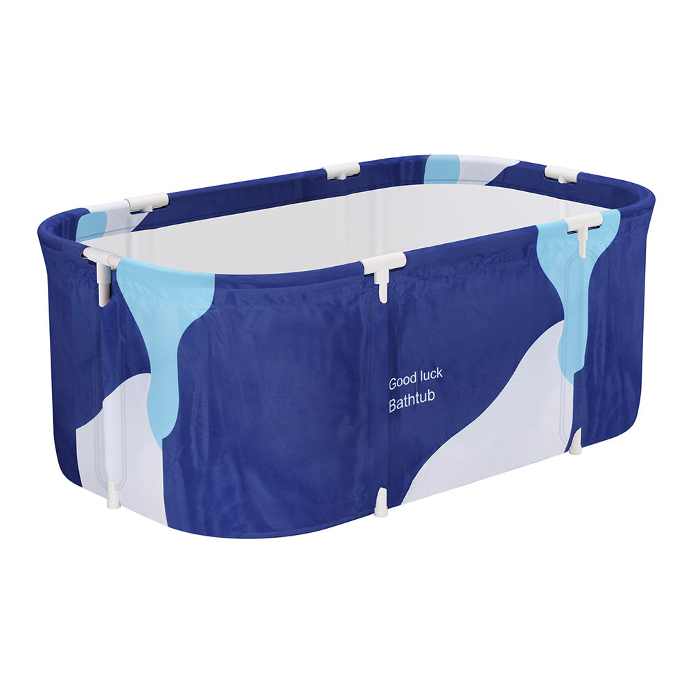 Weisshorn Foldable Bathtub 114x62cm Navy Blue - Extra-Large, Insulated, Inflatable Pillow - SuperSaverAU - view 1