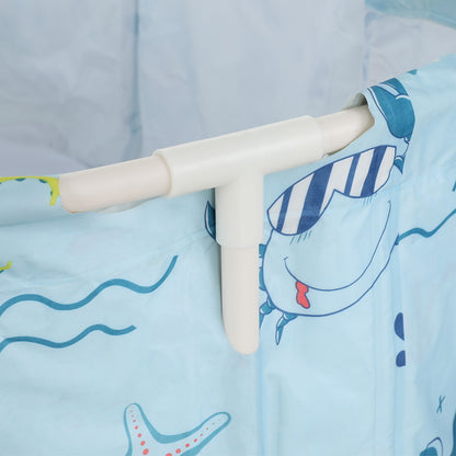 Weisshorn Foldable Bathtub PVC Spa Bucket Inflatable Cushion 134x65cm Blue