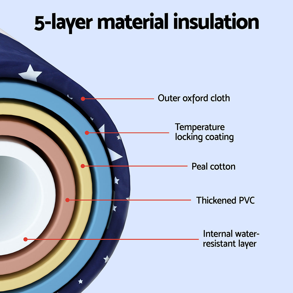 Weisshorn Foldable Bathtub 134x65cm with Inflatable Pillow and Pump