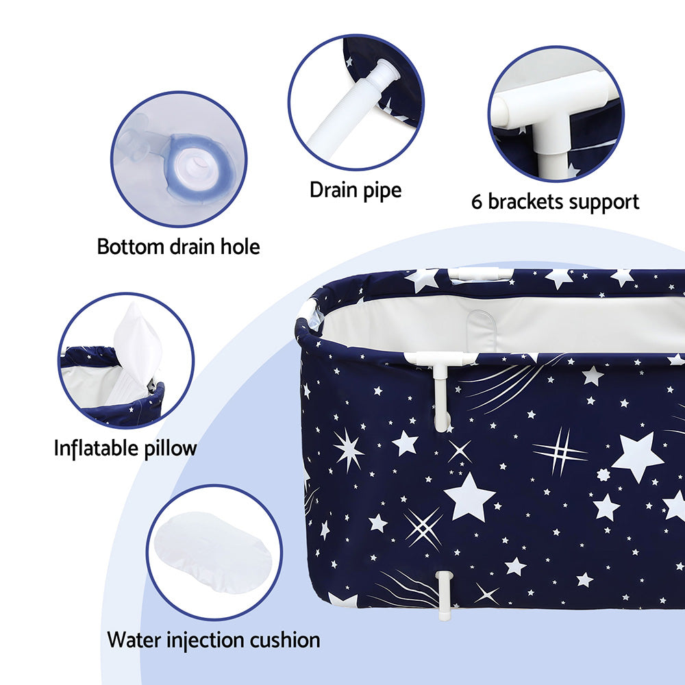 Weisshorn Foldable Bathtub 134x65cm with Inflatable Pillow and Pump - SuperSaverAU - view 5