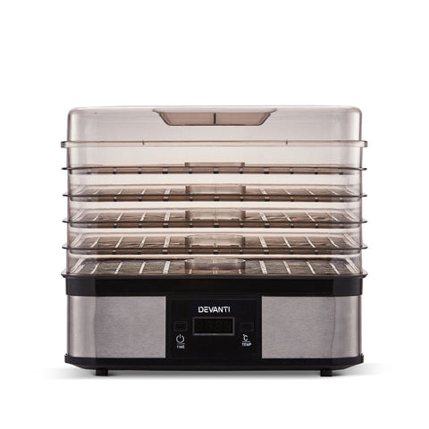 Devanti 5 Tray Food Dehydrator Fruit & Jerky Dryer - Black