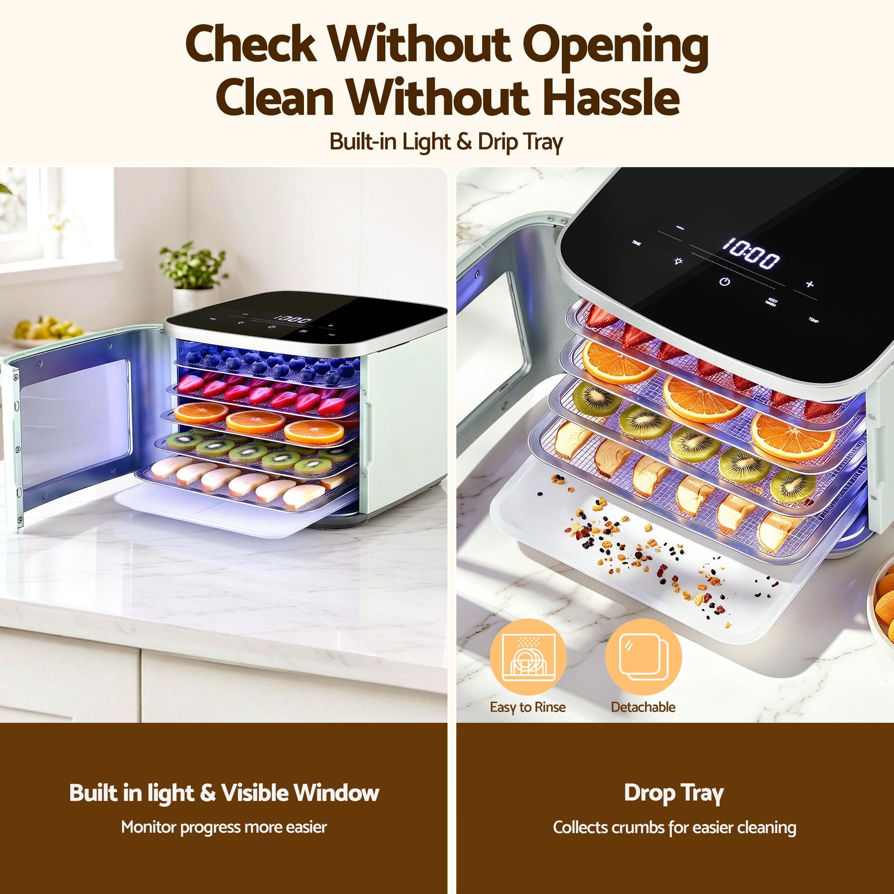 Devanti 5 Tray Mini Food Dehydrator Machine - Green