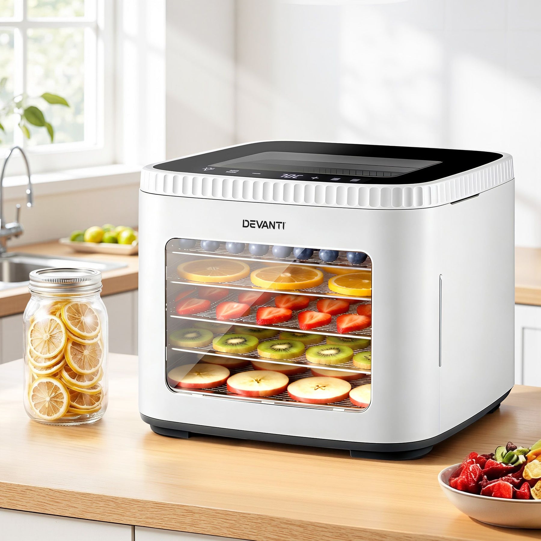 Devanti 5 Tray Mini Food Dehydrator Machine - White