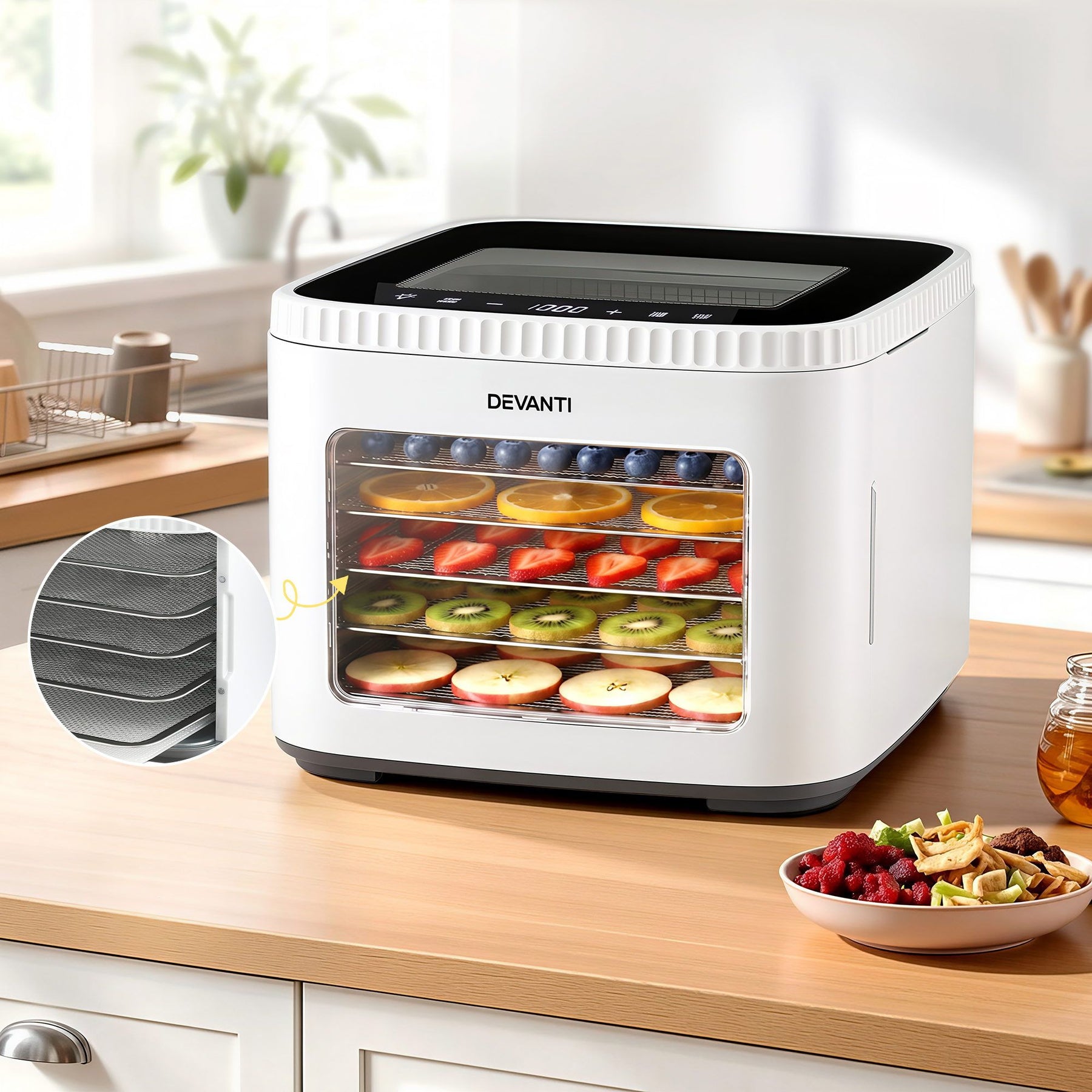 Devanti 5 Tray Mini Food Dehydrator Machine - White