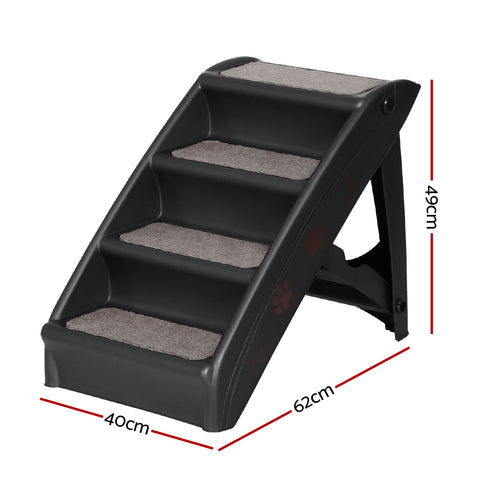 i.Pet Dog Ramp and Steps for Bed Sofa Car, Portable, Foldable, 62cm x 40cm x 49cm - SuperSaverAU - view 2
