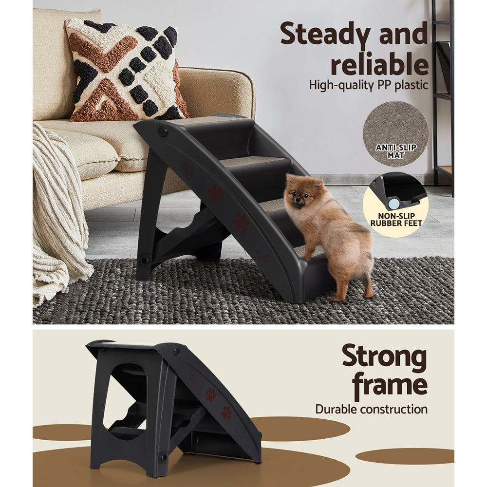 i.Pet Dog Ramp and Steps for Bed Sofa Car, Portable, Foldable, 62cm x 40cm x 49cm - SuperSaverAU - view 5