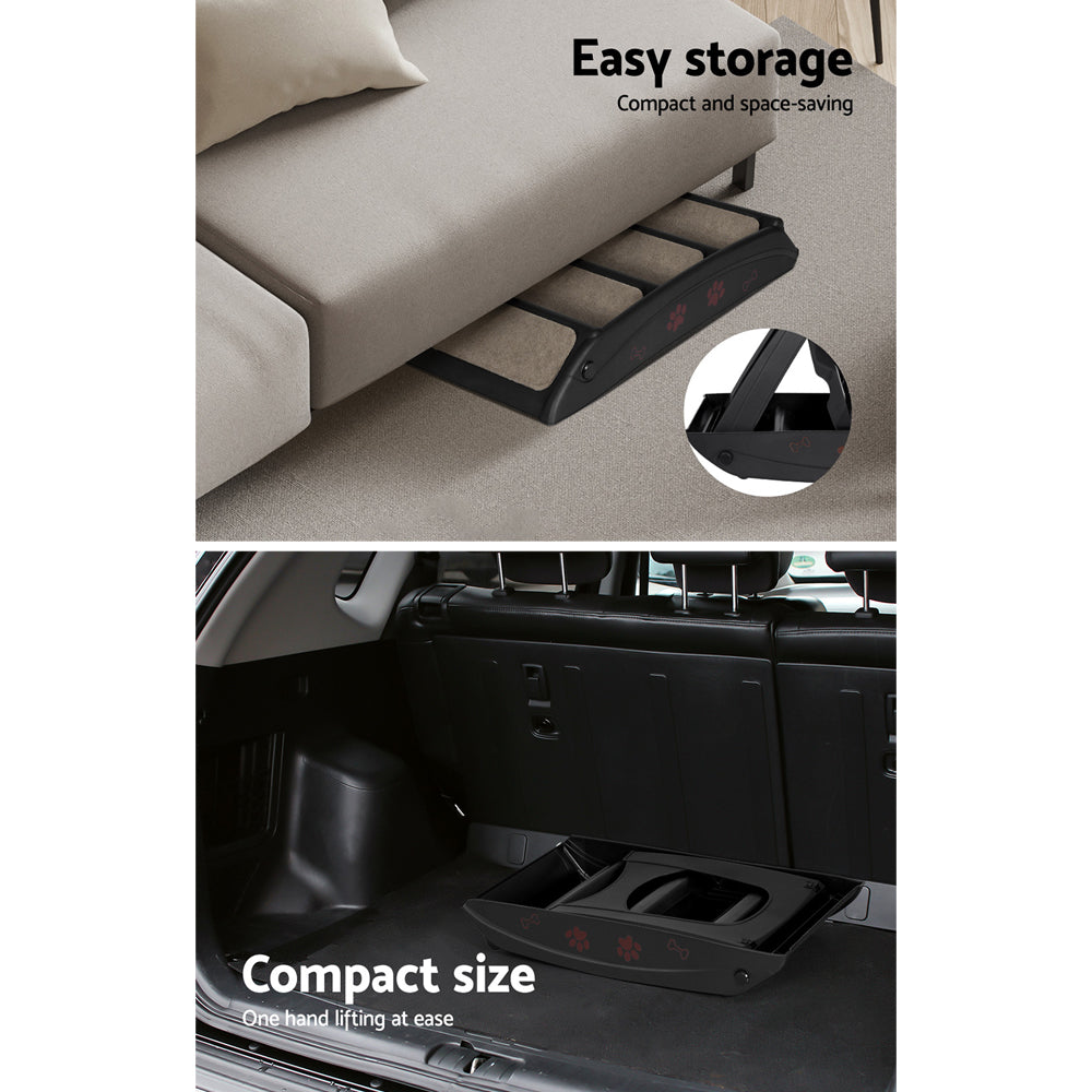 i.Pet Dog Ramp and Steps for Bed Sofa Car, Portable, Foldable, 62cm x 40cm x 49cm
