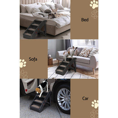 i.Pet Dog Ramp and Steps for Bed Sofa Car, Portable, Foldable, 62cm x 40cm x 49cm