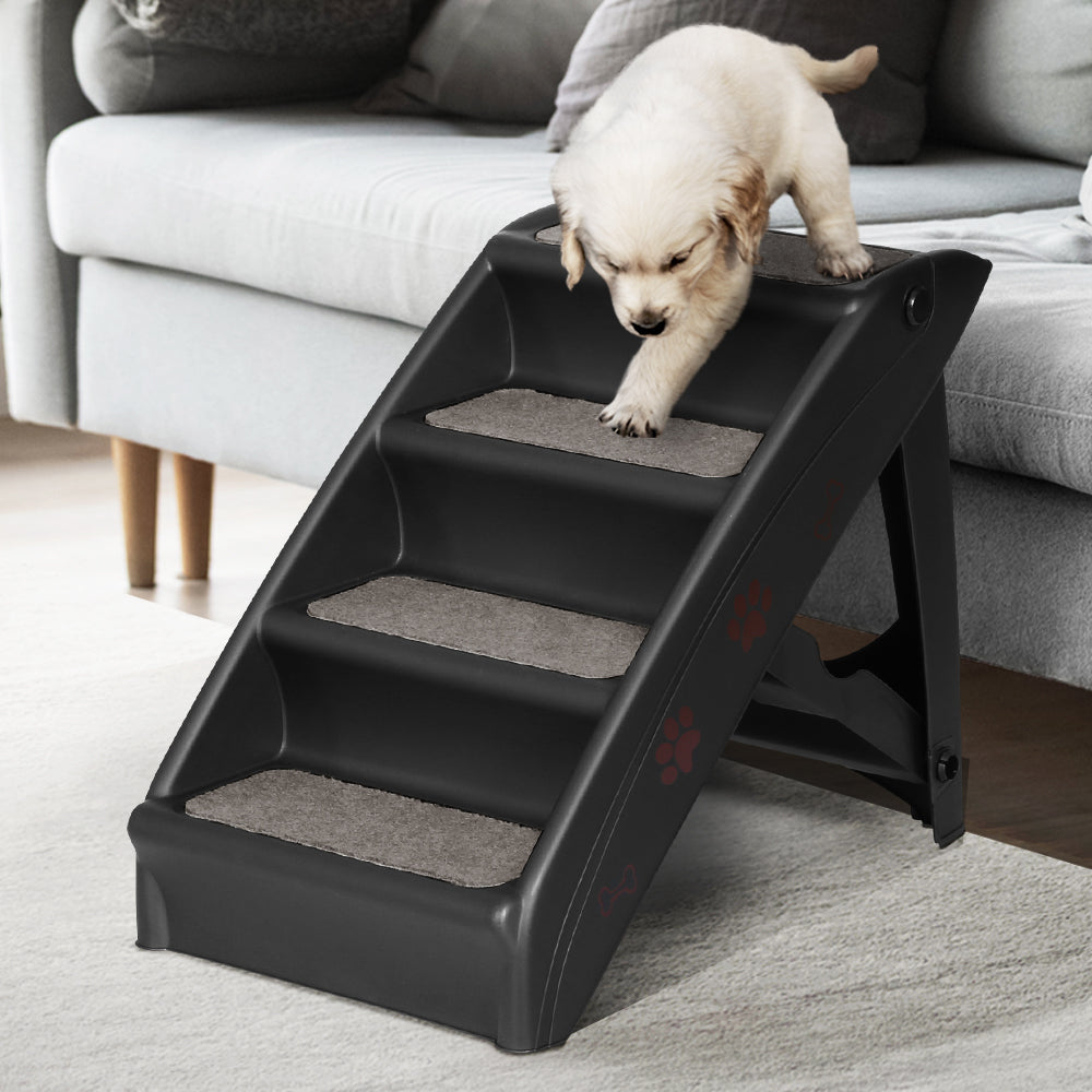 i.Pet Dog Ramp and Steps for Bed Sofa Car, Portable, Foldable, 62cm x 40cm x 49cm