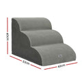 i.Pet Dog Ramp Steps Foam 3 Tier 57cm x 42cm x 40cm Non-Slip Suede - SuperSaverAU - view 2