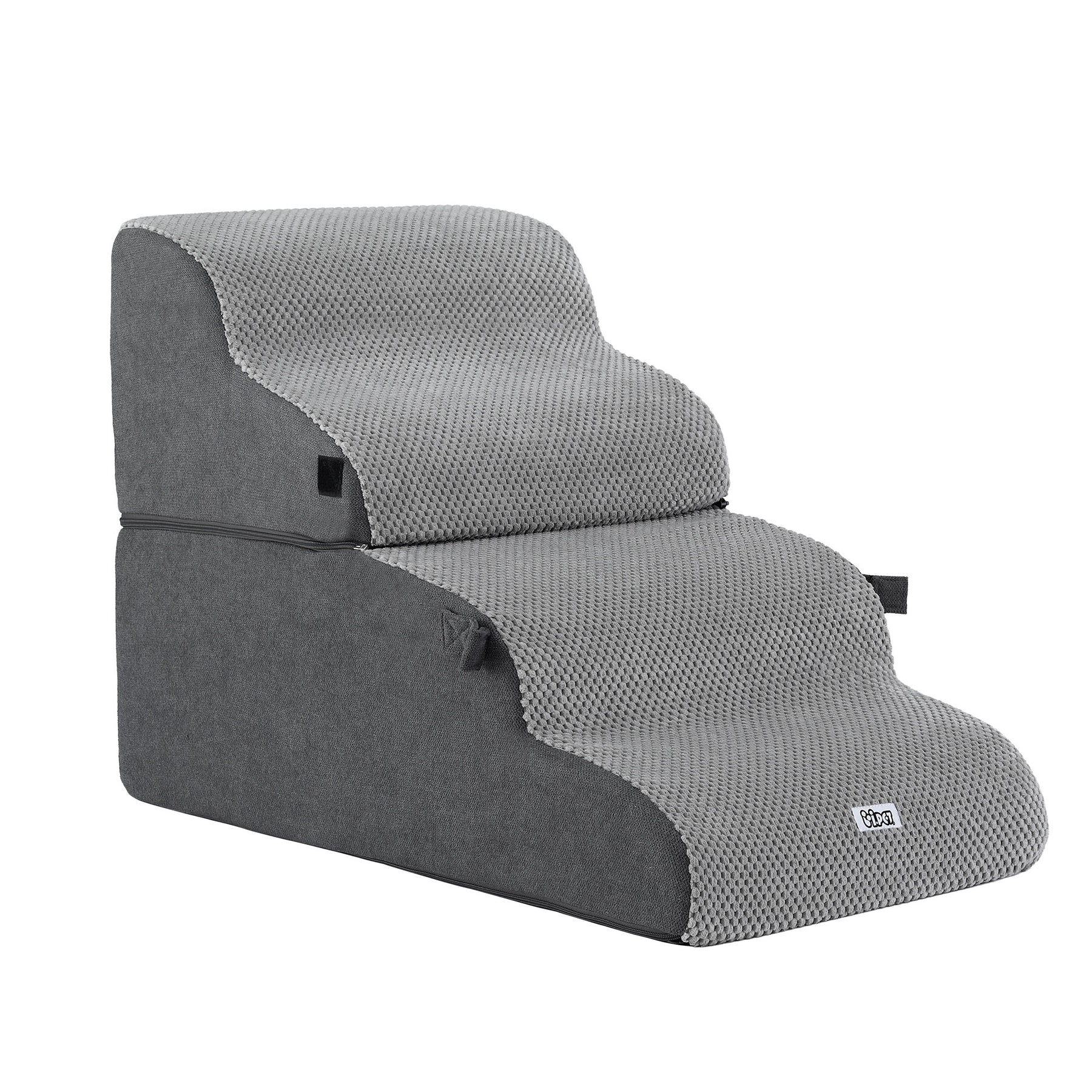 i.Pet 2-in-1 Dog Stairs & Bed with Washable Cover - Grey