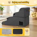 i.Pet 2-in-1 Dog Stairs & Bed with Washable Cover - Grey