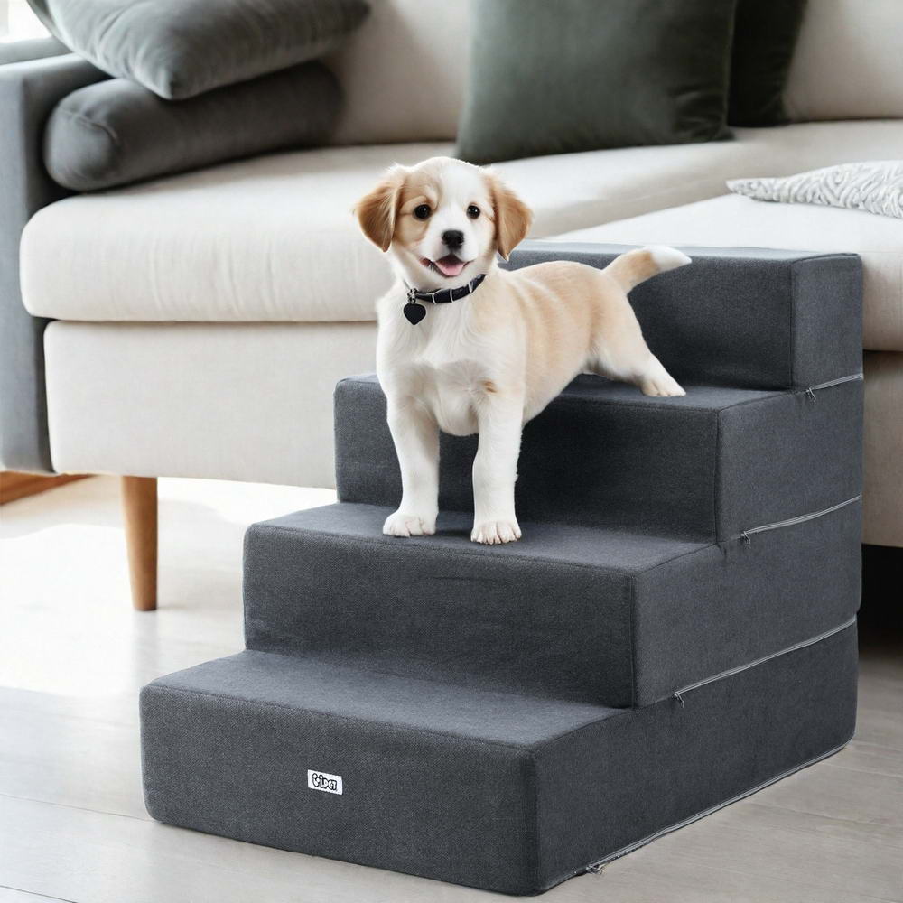 i.Pet Dog Ramp and Step 52cm x 70cm x 60cm, High-Density Foam, Non-Slip