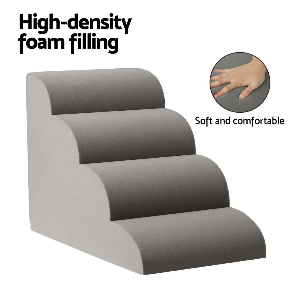 i.Pet Dog Ramp Steps Foam 4 Tier 74cm x 41cm x 50cm Non-Slip Suede - SuperSaverAU - view 6