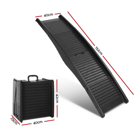 Portable Folding Pet Ramp for Cars - Black, 40cm x 152cm, 80kg Capacity - SuperSaverAU - view 2