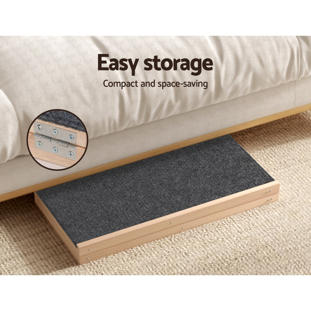 i.Pet Dog Ramp 70cm Adjustable Height Wooden Steps for Bed Sofa Car Foldable