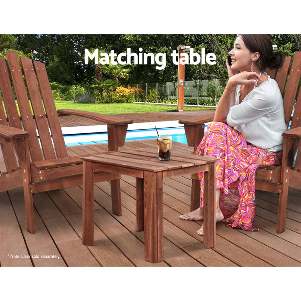 Gardeon Wooden Coffee Side Table Outdoor Furniture Brown - SuperSaverAU - view 5