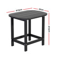 Gardeon Black HDPE Outdoor Coffee Side Table 47.5cm Patio Garden Desk 91kg Capacity