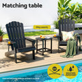 Gardeon Black HDPE Outdoor Coffee Side Table 47.5cm Patio Garden Desk 91kg Capacity