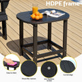 Gardeon Black HDPE Outdoor Coffee Side Table 47.5cm Patio Garden Desk 91kg Capacity