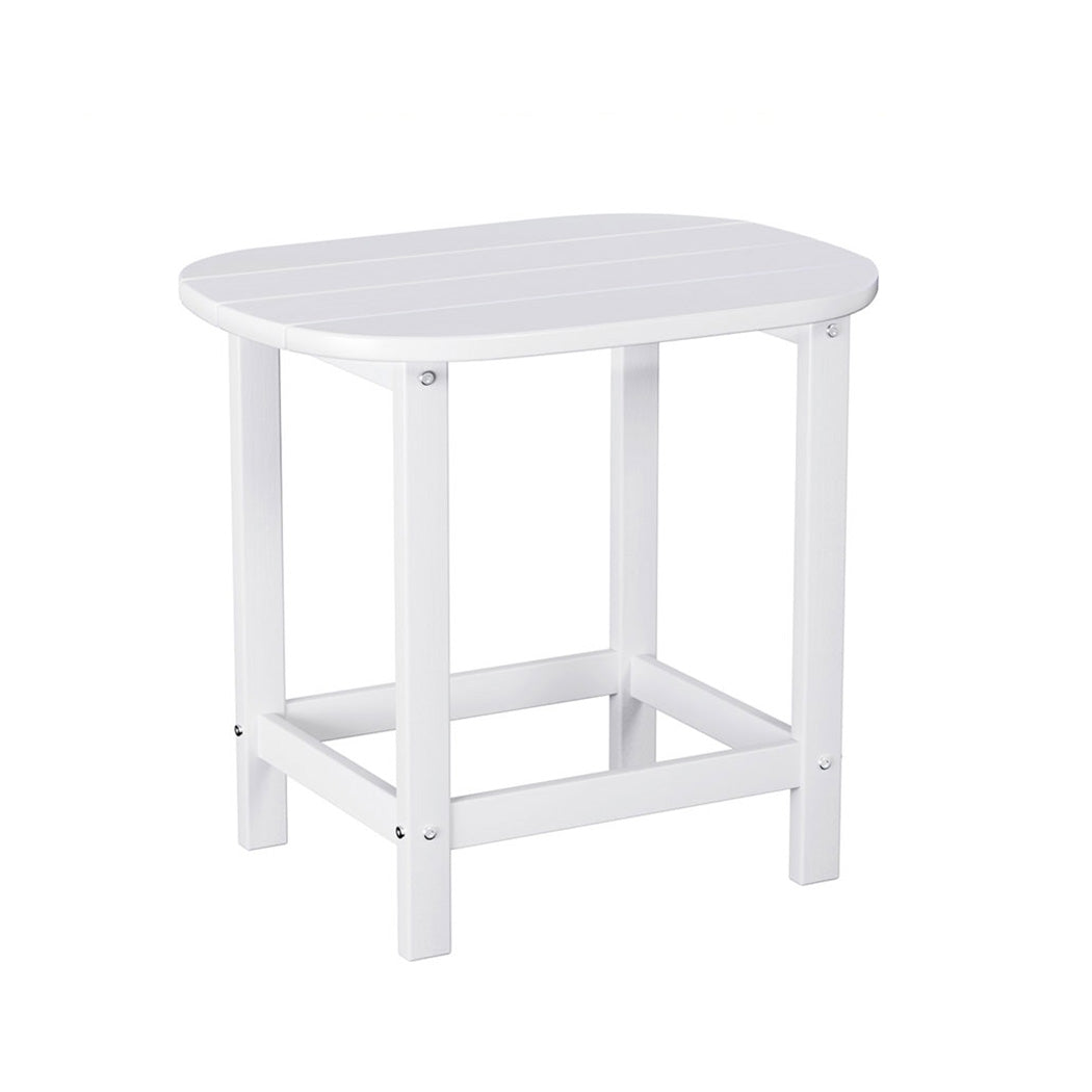 Gardeon White HDPE Outdoor Coffee Side Table 47.5cm Patio Garden Desk 91kg Capacity