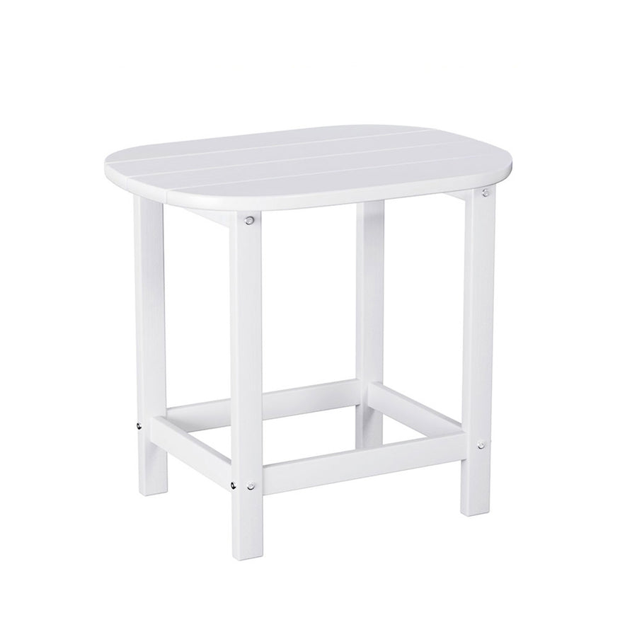 Gardeon White HDPE Outdoor Coffee Side Table 47.5cm Patio Garden Desk 91kg Capacity